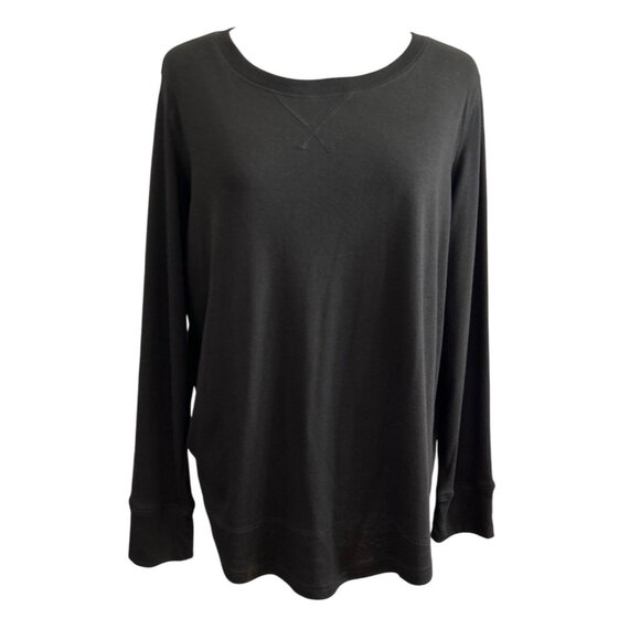 Hiyiyezi Tops - Hiyiyezi Womens Black Long-Sleeve Pullover Tunic Everyday Top With Crewneck